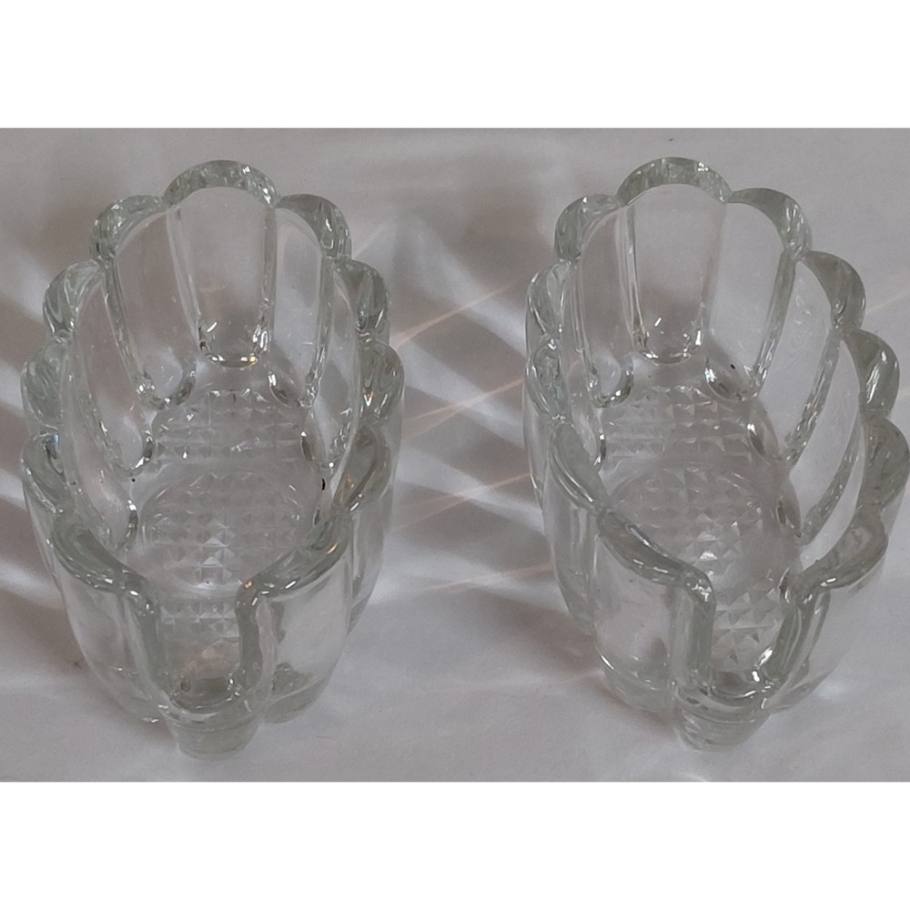 Vintage Princess House Crystal Utensil Buffet Caddy Spoon Fork Rest 438 Pair 5"